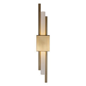 Mylas , an elegant wall sconce in " gold " with a modern design.