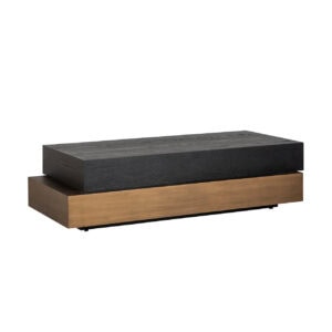 Moderne salontafel Cambon met donker en licht hout.