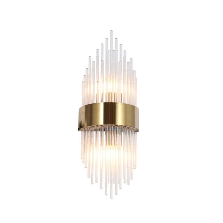 Elegante Wandleuchte „ Penelope “ in der Ausführung „ gold “ mit Kristalldetails.