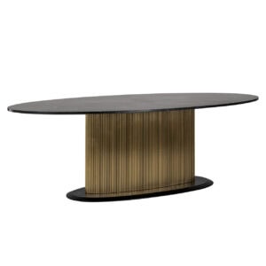 Eettafel Ironville goud oval 235 met moderne design en gouden accenten.