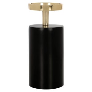 Kandelaar Caya zwart/goud groot, modern design, luxe interieuraccessoire.