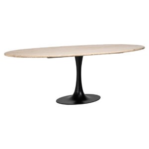 Hampton Dining Table, Black, Oval, 230, modern design, wooden top, black legs.