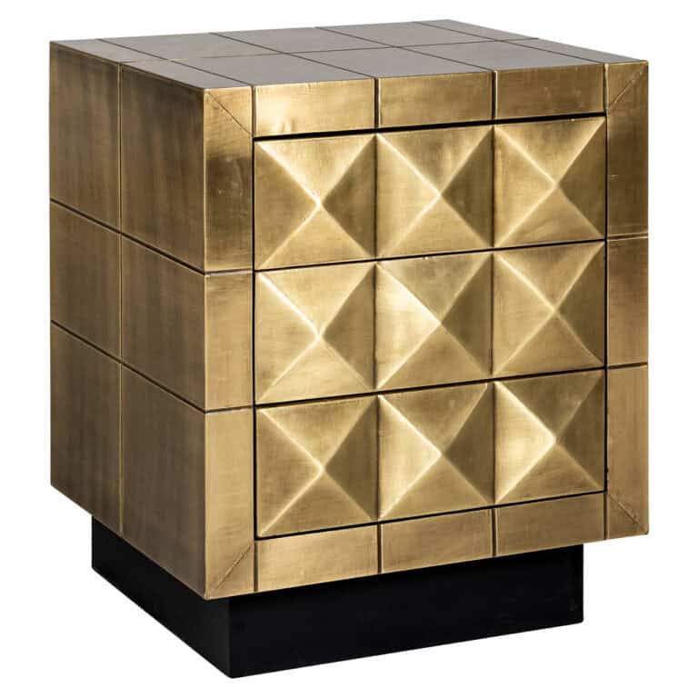 Chevet Collada » Brass ,Collada motif géométrique et piètement noir.