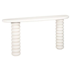 White console table with turned legs for a modern interior.