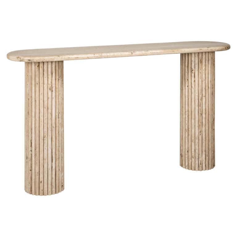 Elegante beige console La Cantera met ronde poten voor woonkamer of hal.