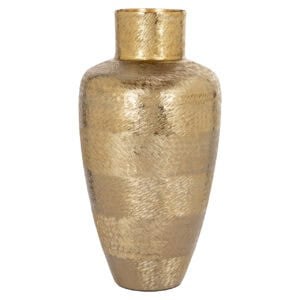 Gouden decoratieve vaas met textuur voor interieurdesign.