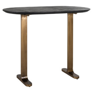 Revelin eettafel met zwart blad en gouden poten voor modern interieur.