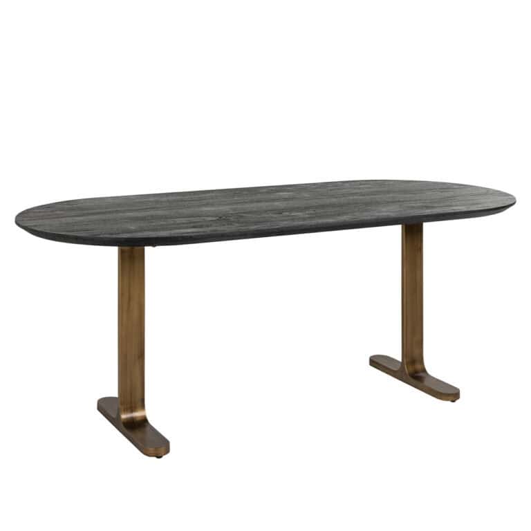 Table à dîner Revelin noir /gold 200, design moderne pour les salles à manger.