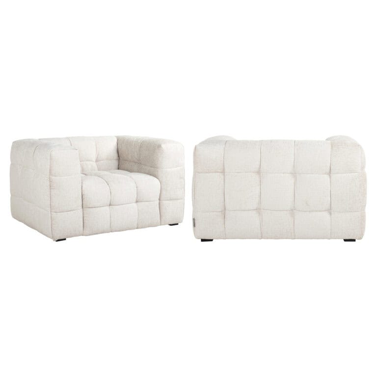 Luxe witte lounge stoel Merrol cream fusion met zachte bekleding.