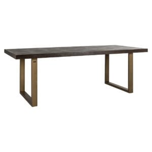 Eettafel Luxor met houten blad en metalen poten voor moderne eetkamers.