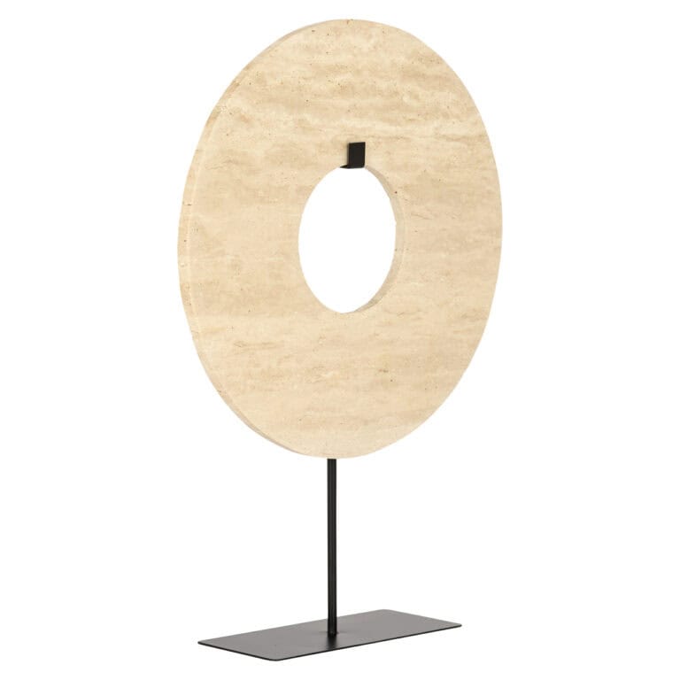 Manou beige decoratief object op standaard, modern design.