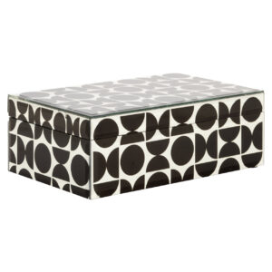 Vivian Large Vivian Storage Box with Geometric Pattern for Home Decor.