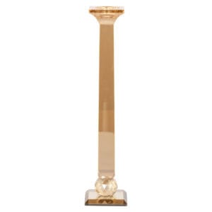 A large, amber-colored Candle holders with an elegant appearance.