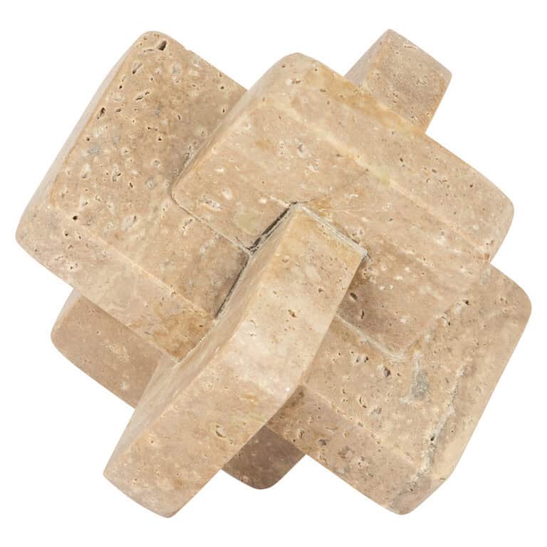 Decoratief Mony beige object met geometrisch ontwerp voor interieurdecoratie.