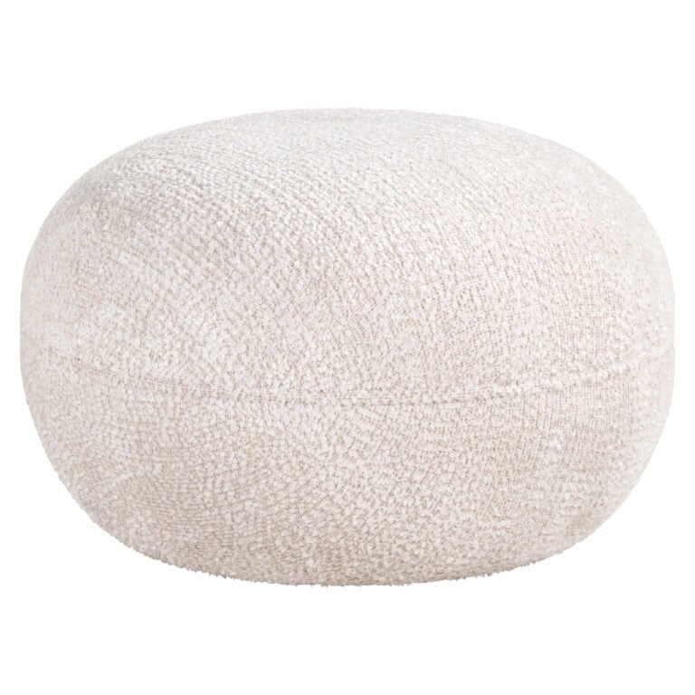 Luxe cream poef Jace voor een stijlvolle woonkamer.