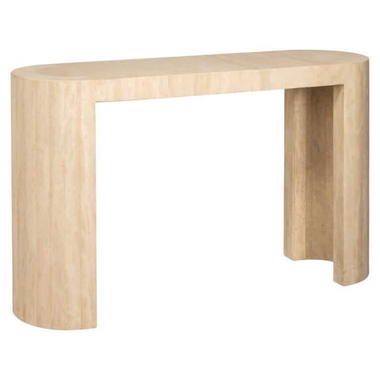 Elegante beige console van Alexander Jones voor moderne interieurs.