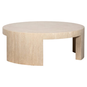 Table de salon ronde beige Table de salon Alexander Jones pour les Table de salon modernes.