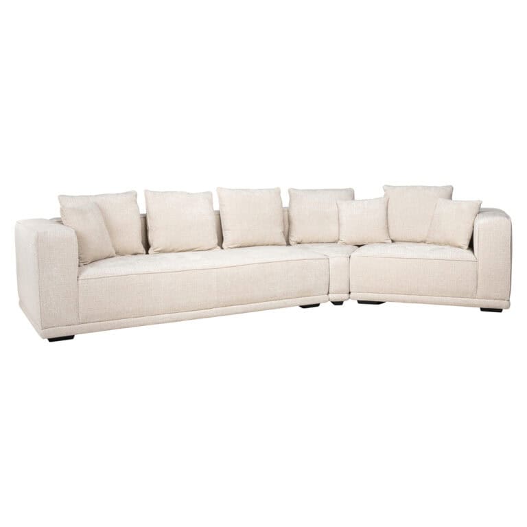 Luxe Niagara beige 4-zits bank met kussens, modern design.