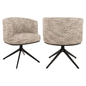 Trendy nature eetkamerstoel Cheyenne met draaibaar ontwerp en comfortabele bekleding.