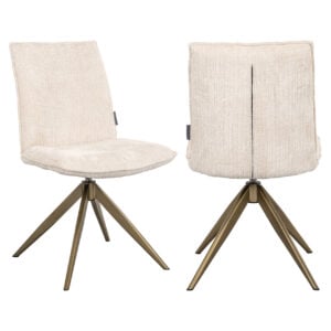 Dakota Dining Chair Niagara beige with a swivel design and a modern look.