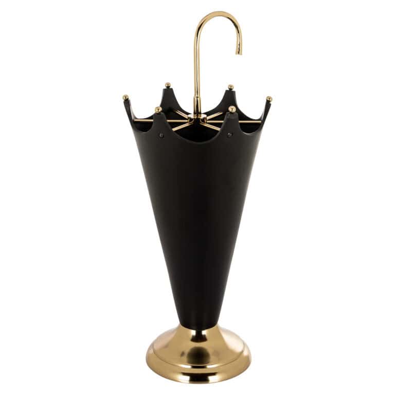 Elegant black and gold object, " Jytte the shape of an umbrella.