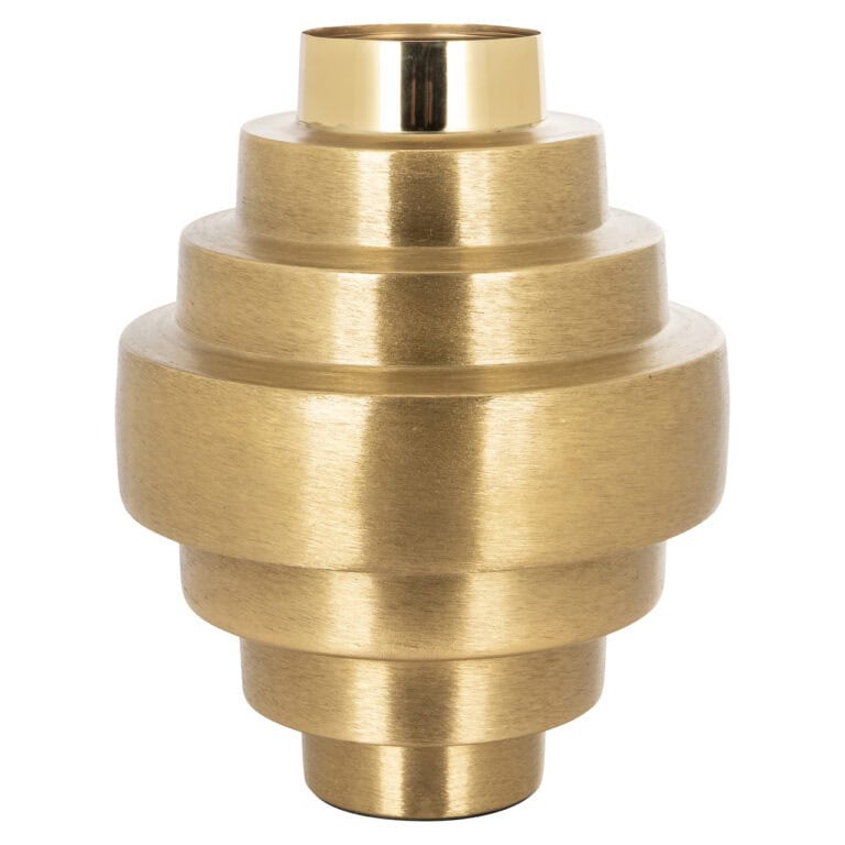 Luxuriöse goldene Vase in modernem Design für die Inneneinrichtung.