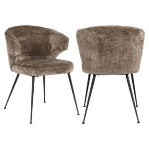 Xandra Niagara dining chair with black metal legs.