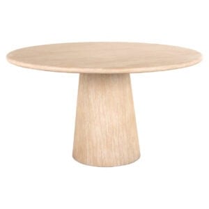 Eettafel Fictus in beige met ronde vorm en houten afwerking.