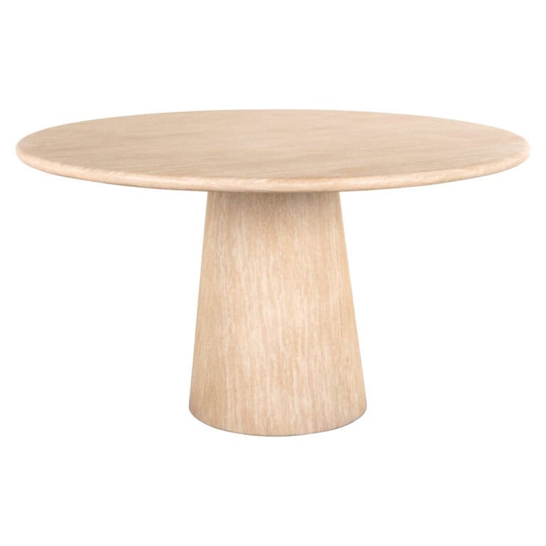 Fictus dining table Fictus beige, with a round shape and a wood finish.