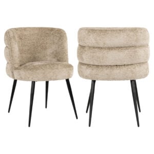 Stella Desert Fusion dining chair with black legs and soft upholstery.