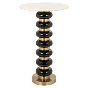 Table d'appoint moderne aux gold noires et gold , au design élégant.