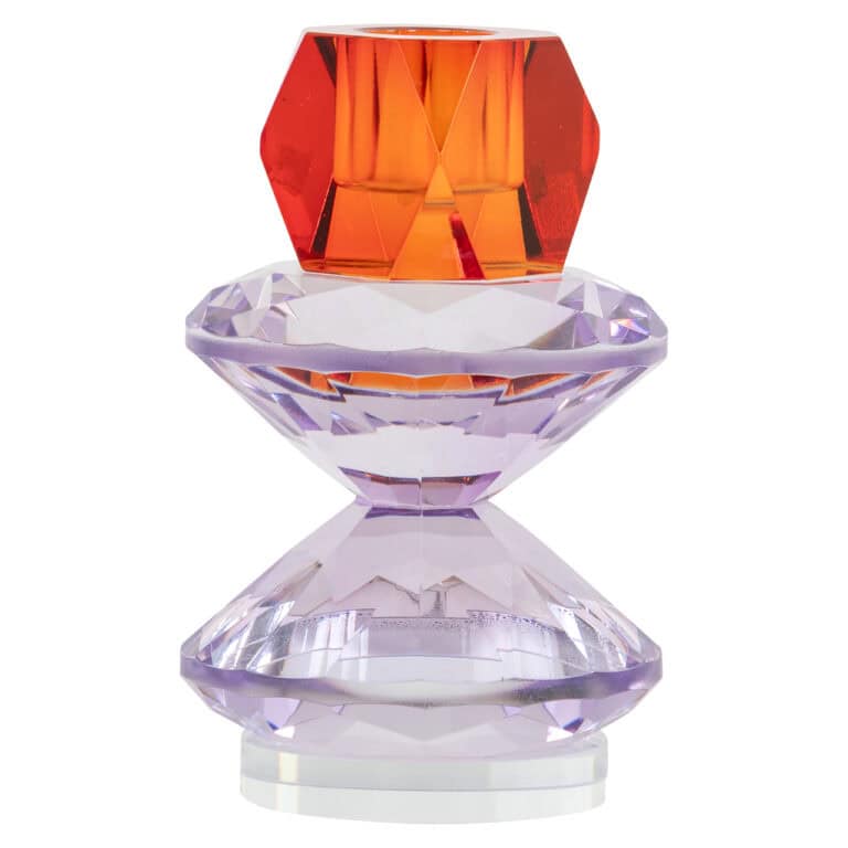 Yalena Candle holder Yalena purple and orange, small and elegant.