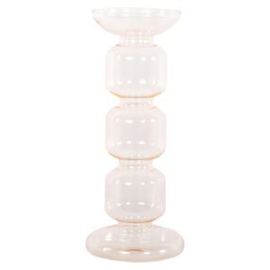 Elegante Rabia amber kandelaar, klein formaat, perfect voor sfeervolle decoraties.