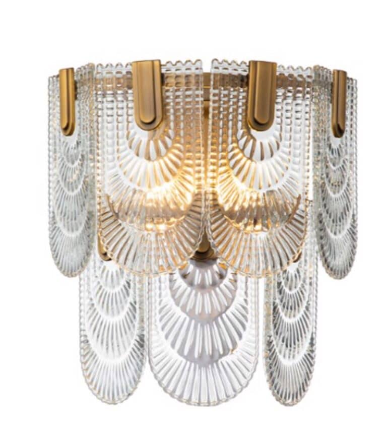 Applique murale de luxe « Sem », en gold e et verre, au design élégant pour la décoration d'intérieur.