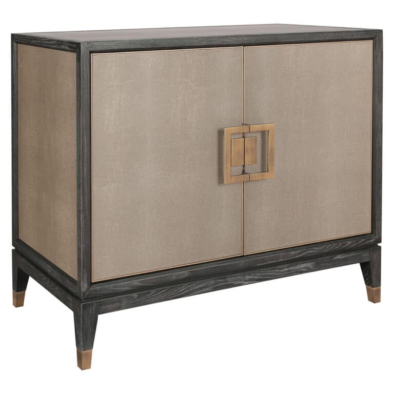 Elegante Anrichte  brass shagreen und Holzdetails.
