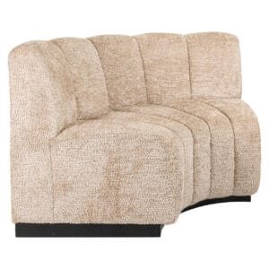 Comfortable beige round corner sofa for the dining room or living room.