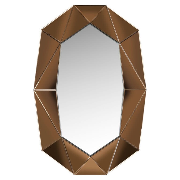 Jaloe  s en bronzeMiroir au motif géométrique pour un intérieur moderne.