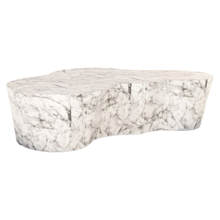 Table de salon  d'extérieurRockyard marbre blanc, design moderne.