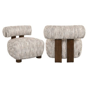 Chaise  longueArabella  coco couleur greige, avec pieds en bois.