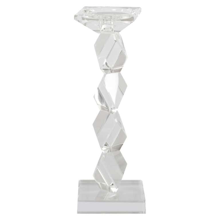 Elegante glazen kandelaarschaal met geometrisch ontwerp voor interieurdecoratie.