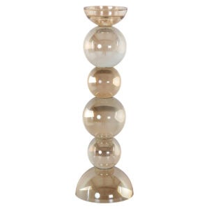 Emie Große, braune Glas Kerzenhälter, modernes Wohnaccessoire.
