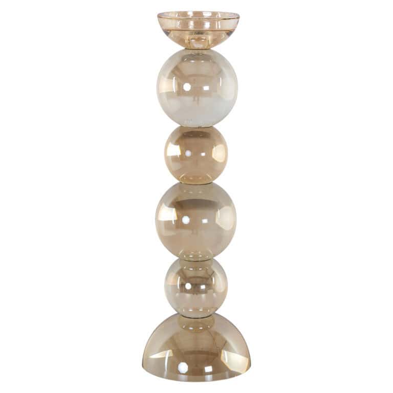 Emie grote bruin glazen kandelaars, modern interieuraccessoire.