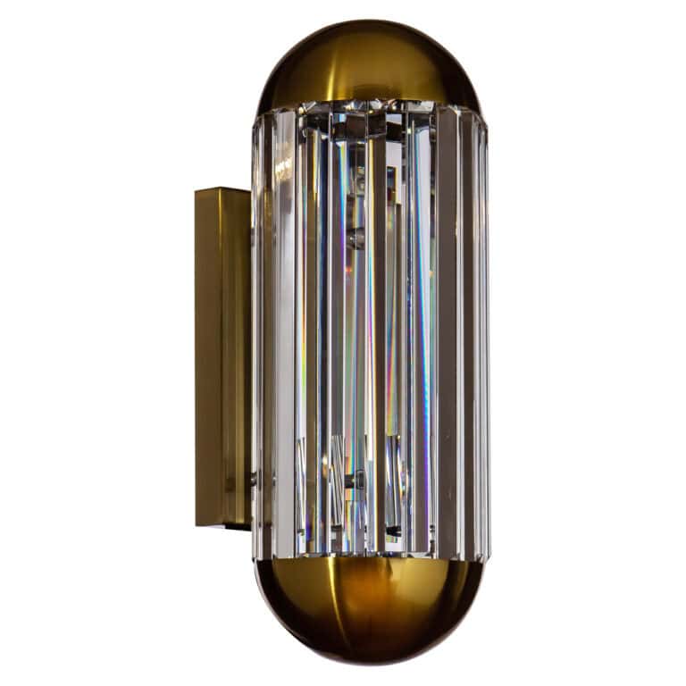 Elegante wandlamp Anya in brons met kristallen details voor luxe interieur.