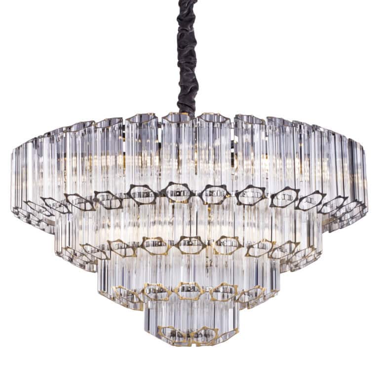 Luxe hanglamp Bece chrome met kristallen details voor elegante interieurs.
