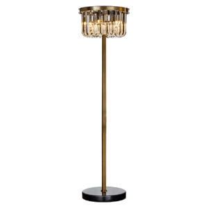 Elegante vloerlamp Dagmar in bronzen afwerking met kristallen details.