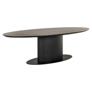 Gordon Dining Table in dark brown, with an oval shape and modern style.