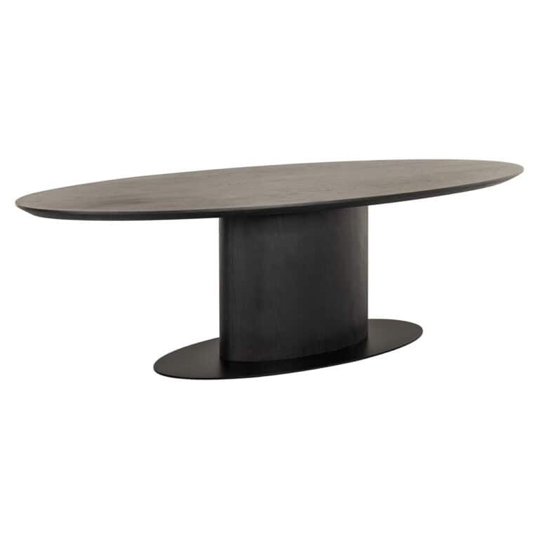 Esstisch „ Gordon “ in Dunkel coffee , mit ovaler Form und modernem Design.