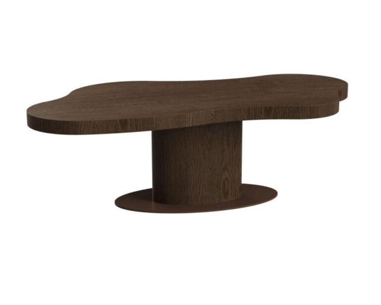 Eettafel Bogor in donkerbruin hout, modern design, ruime tafel voor eetkamer.