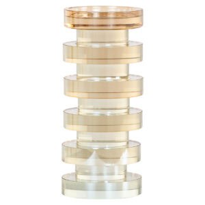 Kerzenhalter Cira Bernsteinfarben, klein, elegantes Design, Kerzenhalter aus Glas.