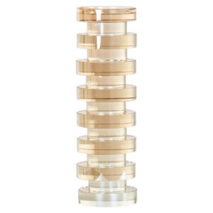 Kandelaar Cira amber groot, modern design, decoratief, elegant, interieuraccessoire.